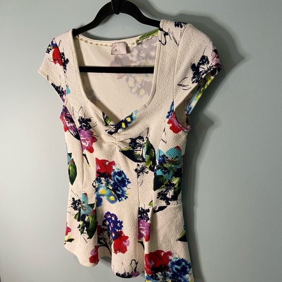 Anthro Postmark Mignon Floral Peplum Top, XS - Picture 5 of 14